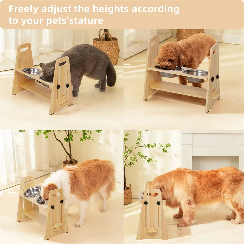 HappyBowl Deluxe 2.0™ –Stufenlos Höhenverstellbarer Napfständer für Hunde & Katzen