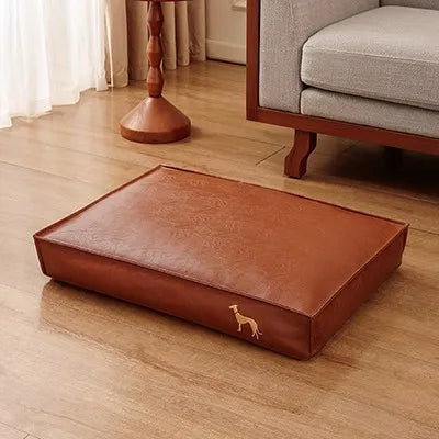 PawNoa™ Designer Hundebett in Lederoptik | Luxus Hundebett abwaschbar & stilvoll