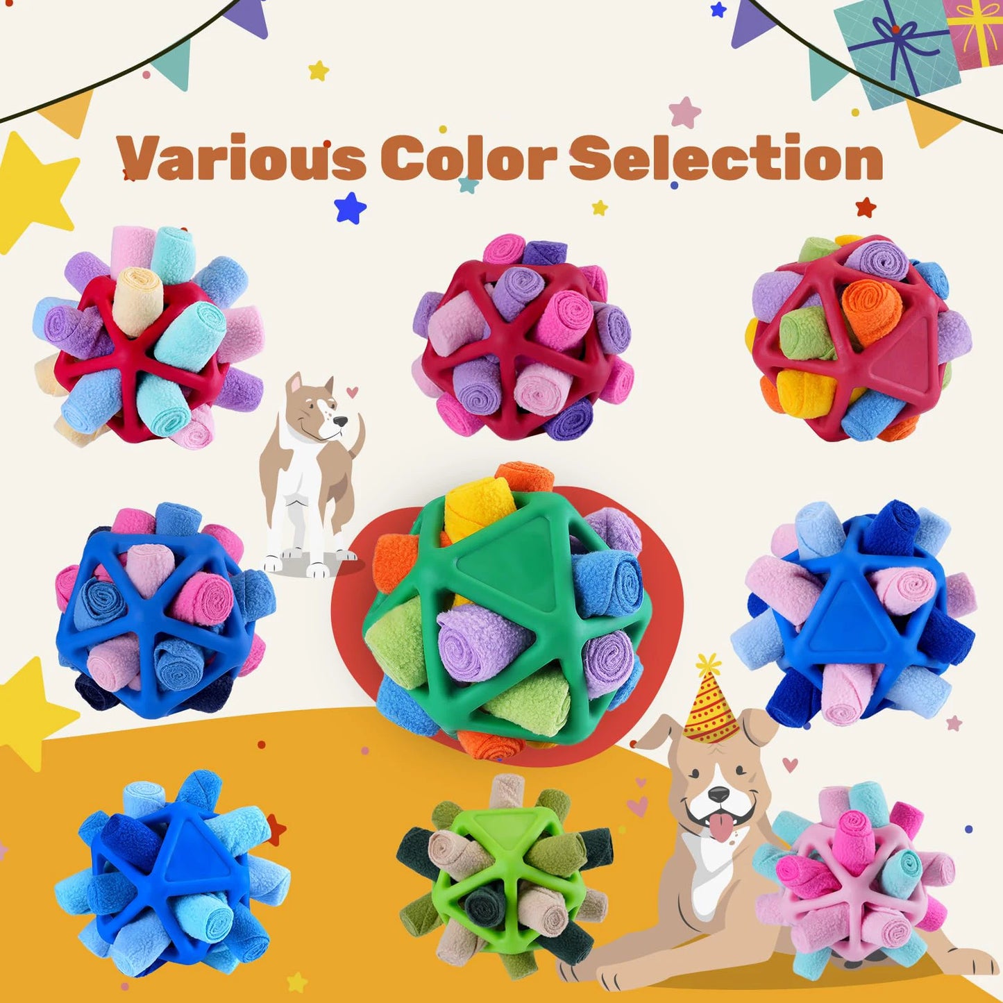 SniffyBall™ in verschiedenen Farben – Beschäftigungsspielzeug für Hunde & Welpen