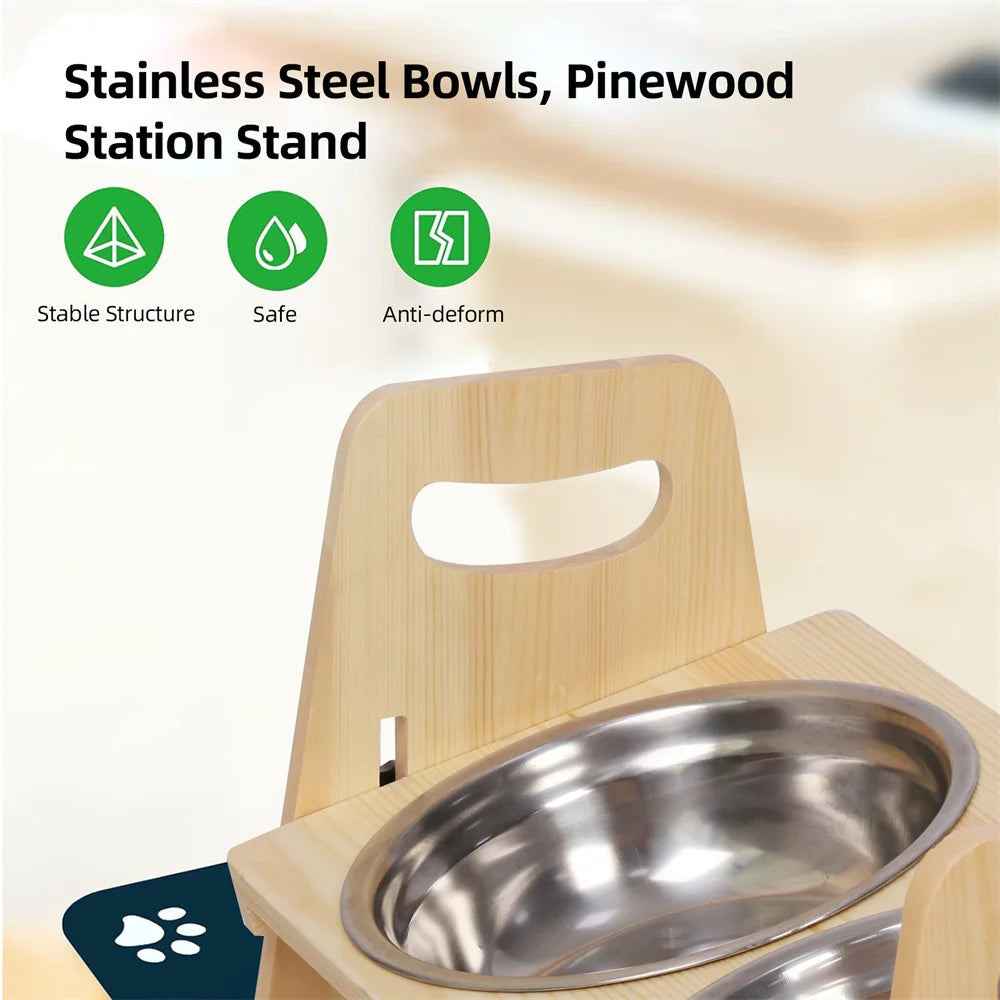 HappyBowl Deluxe 2.0™ –Stufenlos Höhenverstellbarer Napfständer für Hunde & Katzen