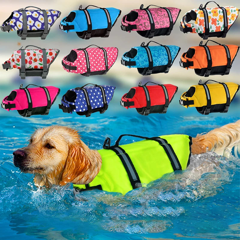 Neon Sicherheits Rettungsweste Hund Schwimmen Pool See