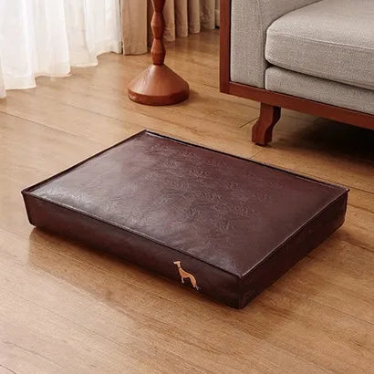 PawNoa™ Designer Hundebett in Lederoptik | Luxus Hundebett abwaschbar & stilvoll