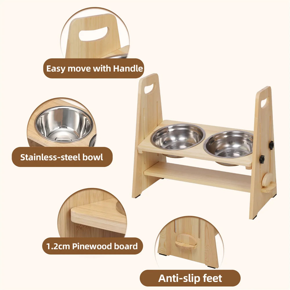 HappyBowl Deluxe 2.0™ –Stufenlos Höhenverstellbarer Napfständer für Hunde & Katzen