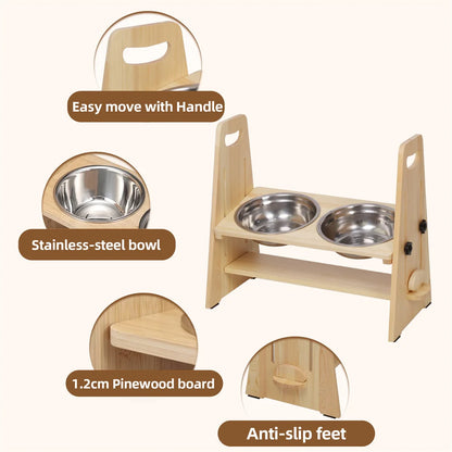 HappyBowl Deluxe 2.0™ –Stufenlos Höhenverstellbarer Napfständer für Hunde & Katzen