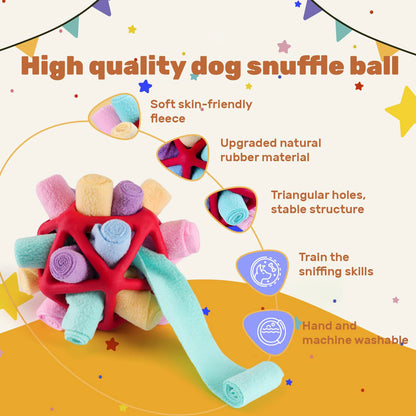 Hund rollt SniffyBall™ über den Boden – Such- und Schnüffelspiel für drinnen & draußen