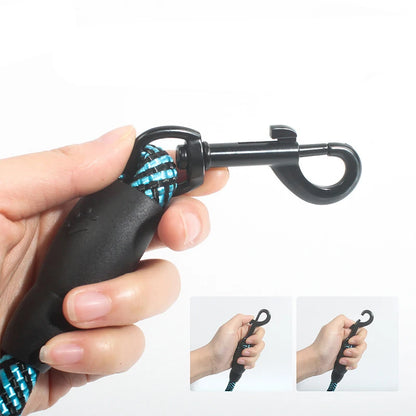 SafePaw Glow™ Leine | Schimmernde 2-in-1 Hundeleine mit Stoßdämpfung & Edelstahl-Karabiner – KraulKorb™