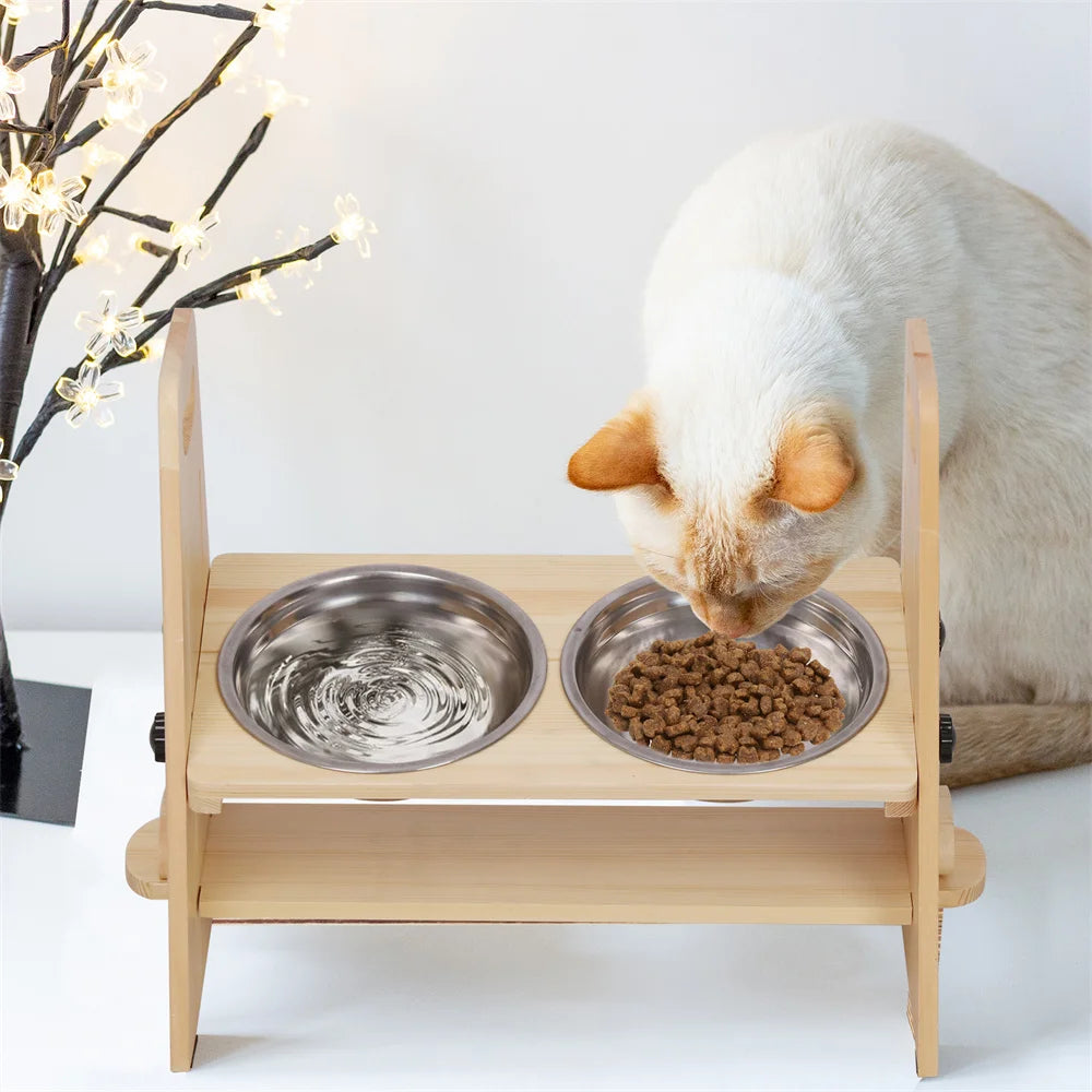 HappyBowl Deluxe 2.0™ –Stufenlos Höhenverstellbarer Napfständer für Hunde & Katzen