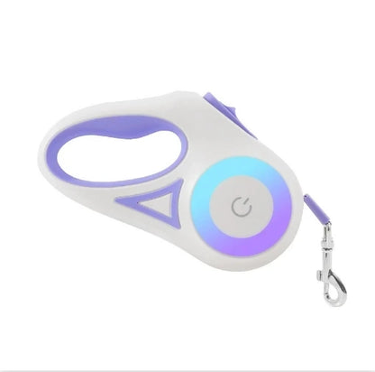 LumiLeash LED Rollleine Lila – ausziehbar und reflektierend