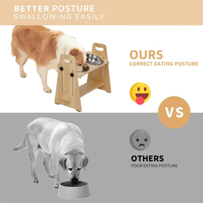 HappyBowl Deluxe 2.0™ –Stufenlos Höhenverstellbarer Napfständer für Hunde & Katzen