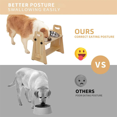 HappyBowl Deluxe 2.0™ –Stufenlos Höhenverstellbarer Napfständer für Hunde & Katzen