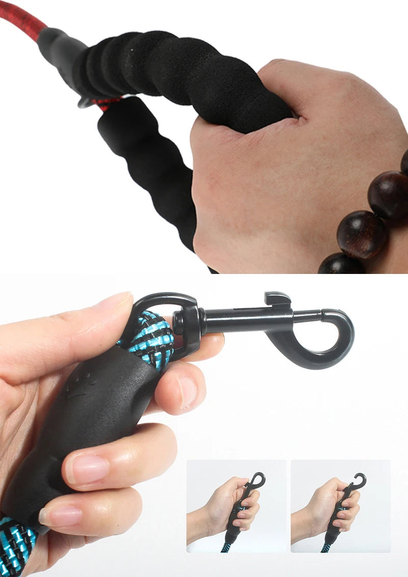 Griffdetail der SafePaw Glow Hundeleine mit weicher Innenpolsterung