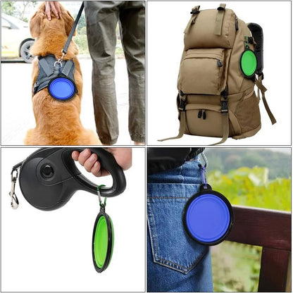 🌍 PawSip™  Faltbarer 2-in-1 Reise-Napf mit Karabiner – Luxus für unterwegs 🐾