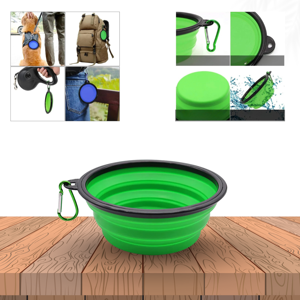 🌍 PawSip™  Faltbarer 2-in-1 Reise-Napf mit Karabiner – Luxus für unterwegs 🐾
