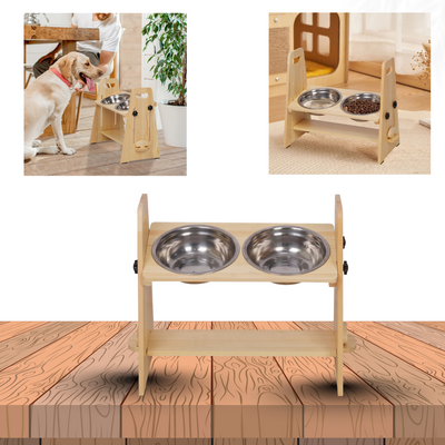 HappyBowl Deluxe 2.0™ –Stufenlos Höhenverstellbarer Napfständer für Hunde & Katzen