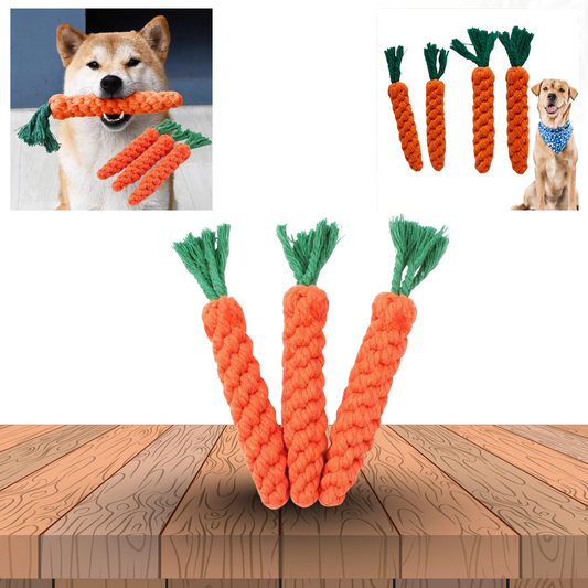 KauRotte™ Kauspielzeug in Karottenform – Zahnpflege & Spielspaß für kleine Hunde